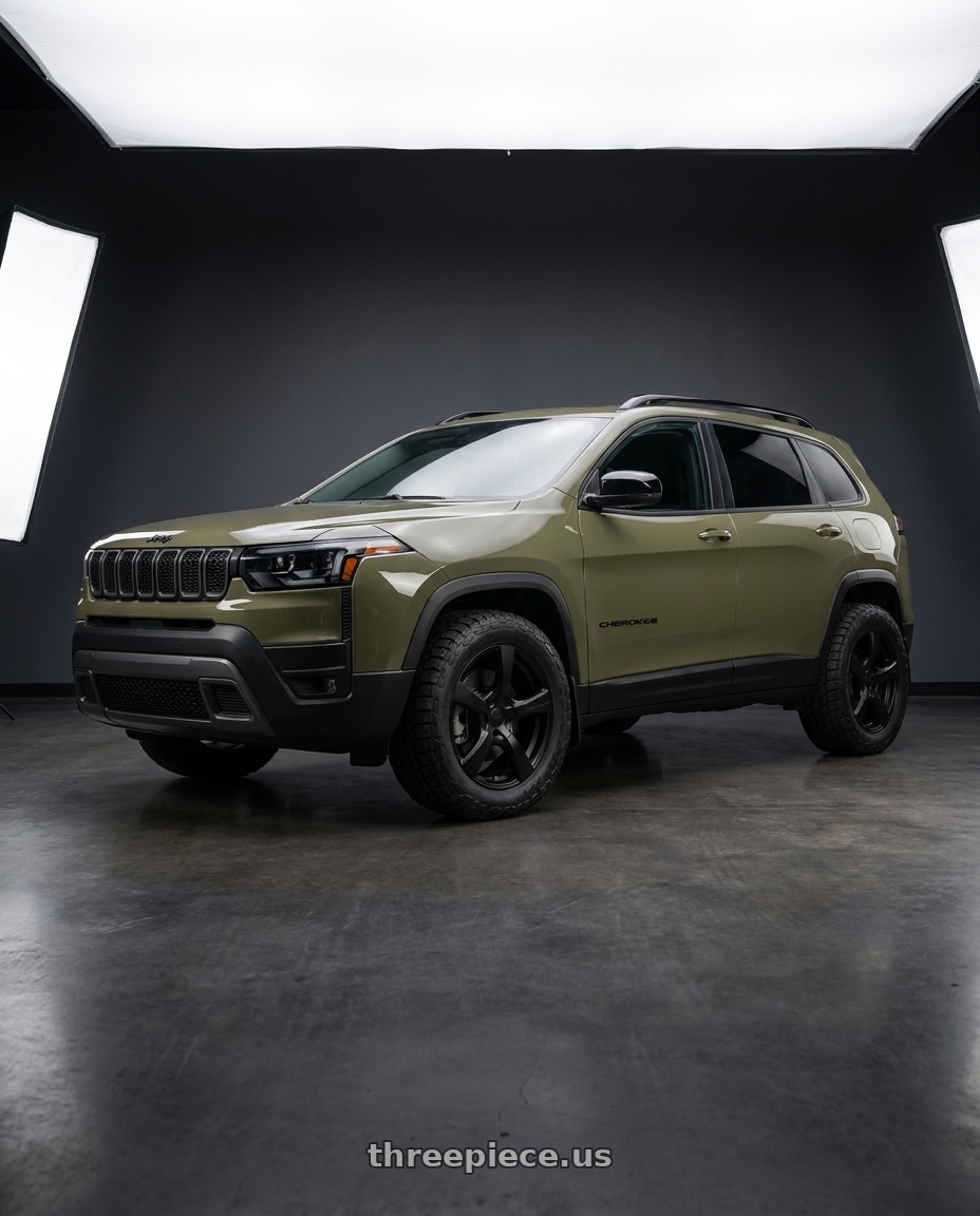 2026 Jeep Cherokee limited with TOUREN TR9 3190 5x114.3/5x120 20x8.5 +40 MATTE BLACK wheels