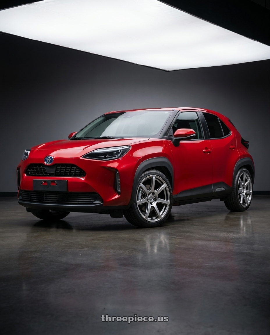 2022 Toyota Yaris Cross with Work Emotion T7r 5x100 18x8.5 +30 Gt Silver wheels