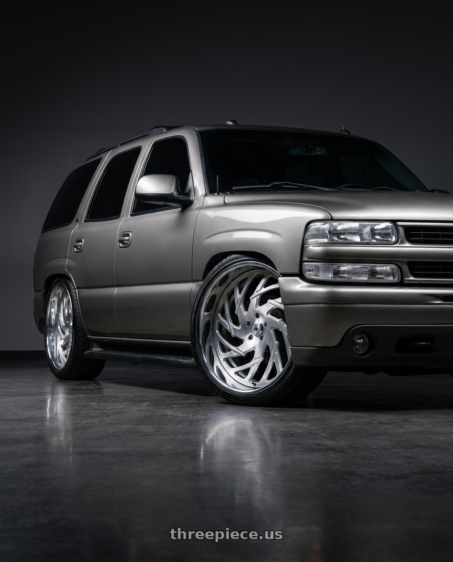 2005 Chevy Tahoe with Asanti Forged AF864 6x139.7 24x10 +28 Brushed W/ Chrome Lip wheels