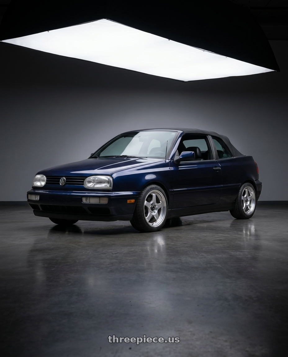 1998 vw cabrio with Vors SP1 4x100/4x114.3 16x7  +38 Silver Machine Face Lip wheels