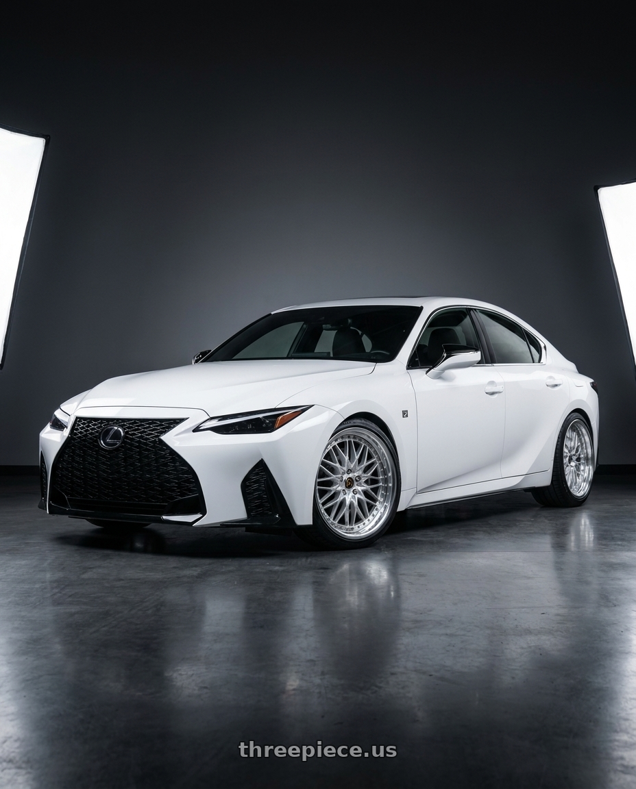 2023 Lexus IS 350 F Sport White  with Work Vs-Xv 5x114.3 19x9.5+35 L Disk Silky Rich Silver wheels