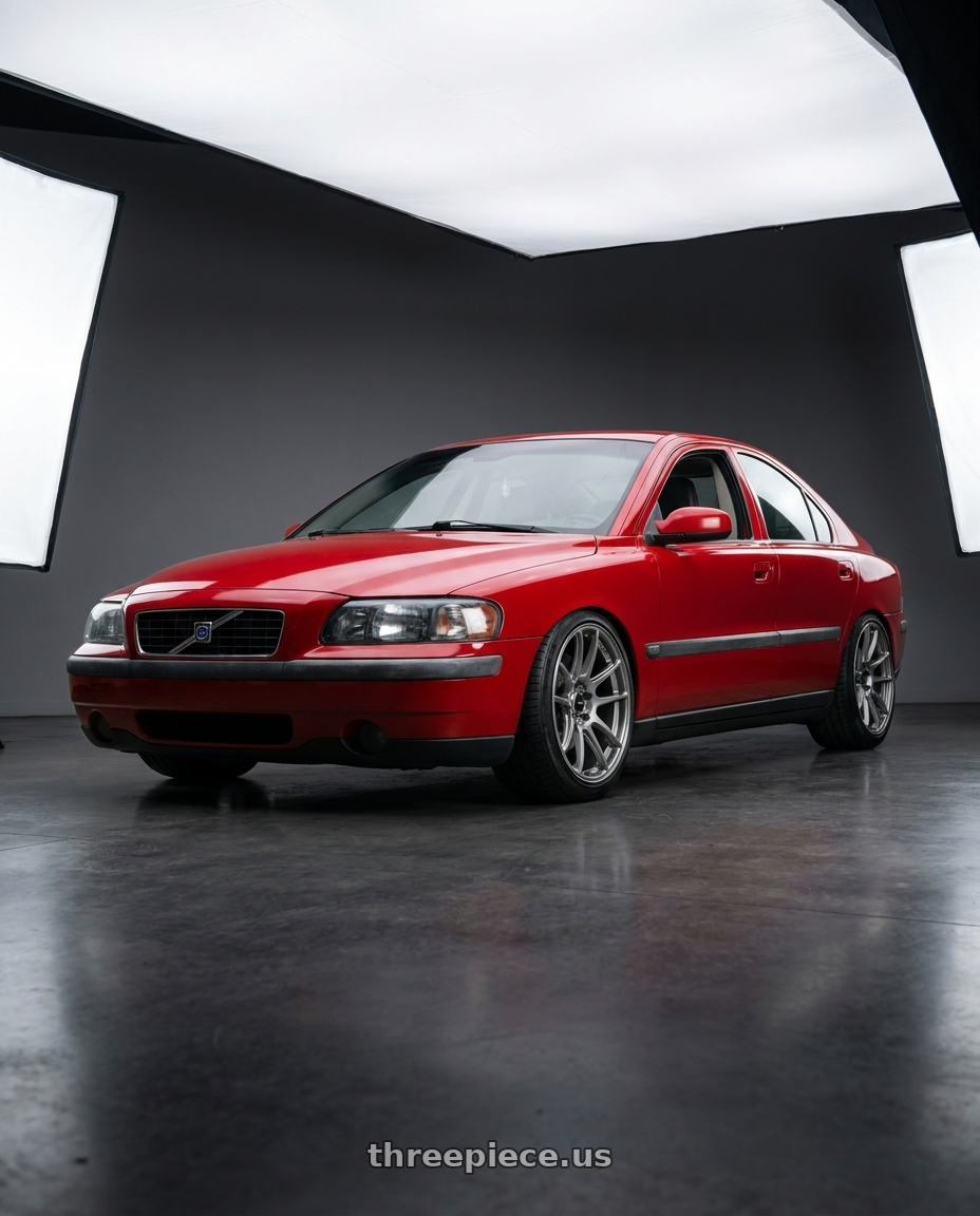 2002 Volvo s60 2.4t with Konig Heliogram 5X108 18x8.5+42 Titanium Metallic Knurled Bead Flow Formed wheels