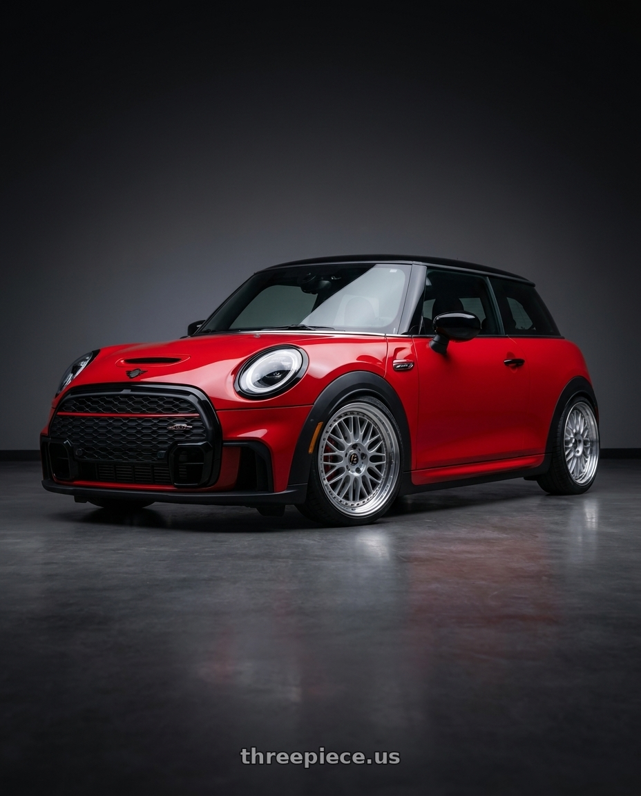 2025 mini jcw red with Work Vs-Xx 5x112 18x8.5+40 R Disk Light Grey Silver wheels