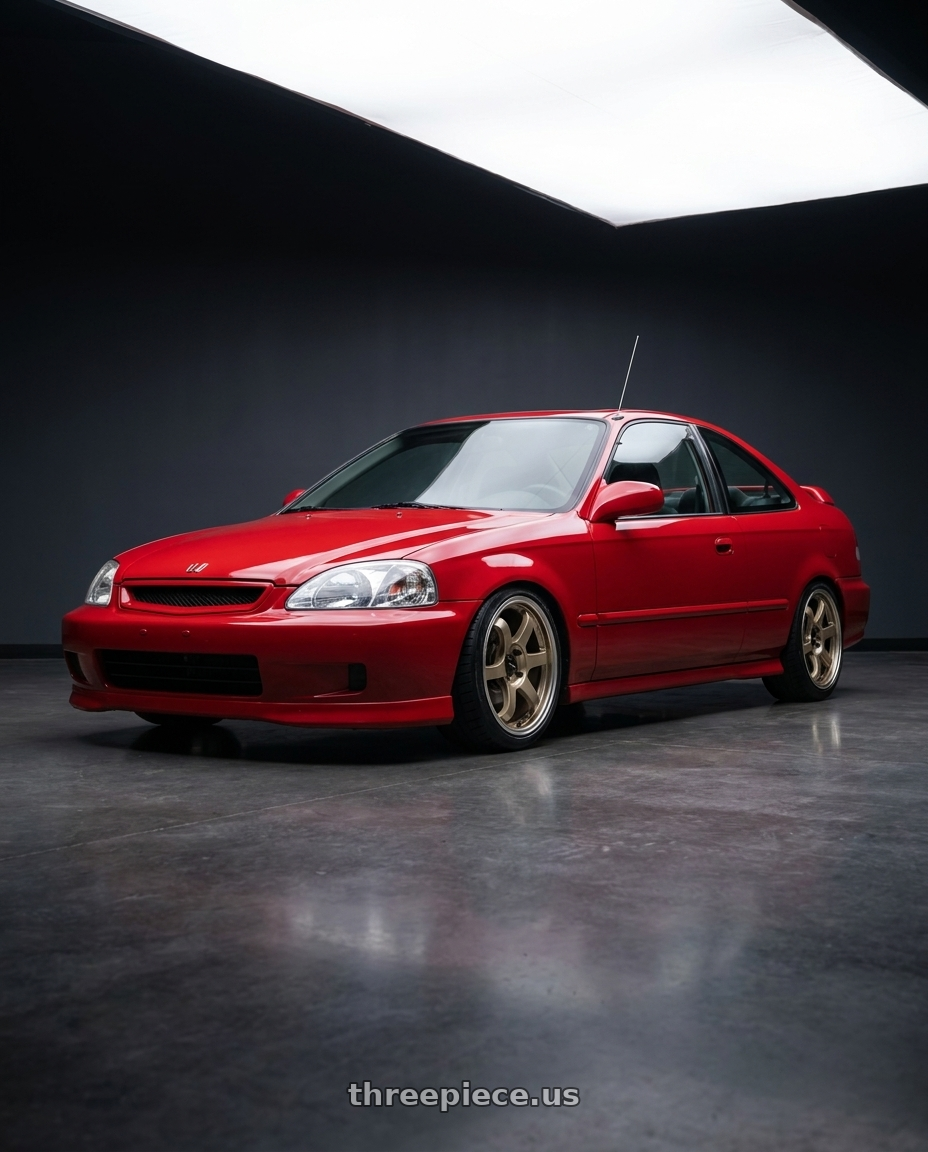 2000 Honda Civic Si Milano with Advan Racing RG-D2 4x100 16x7.0 +42 MACHINING & CHAMPAGNE GOLD wheels