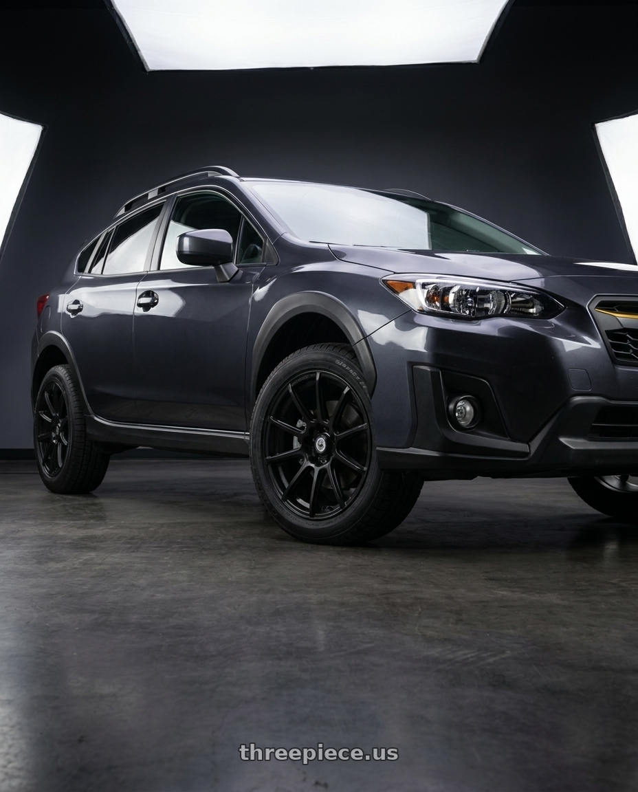 2022 Subaru Crosstrek Sport with Konig Control 5x100/5x114.3 18x8+45 Matte Black wheels