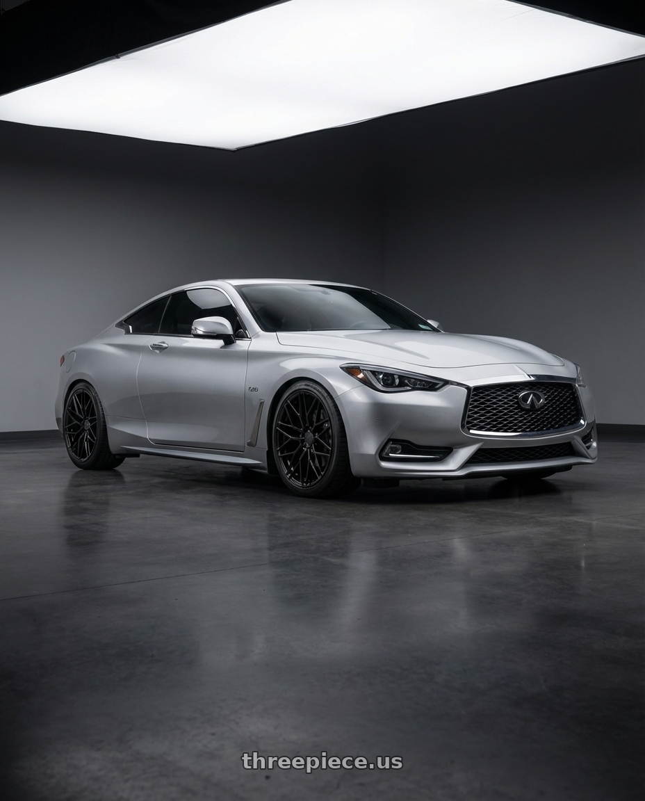 2020 Infiniti Q60 with Avant Garde Wheels M520R 5X114.3 19x8.5 +35 Gloss Black wheels