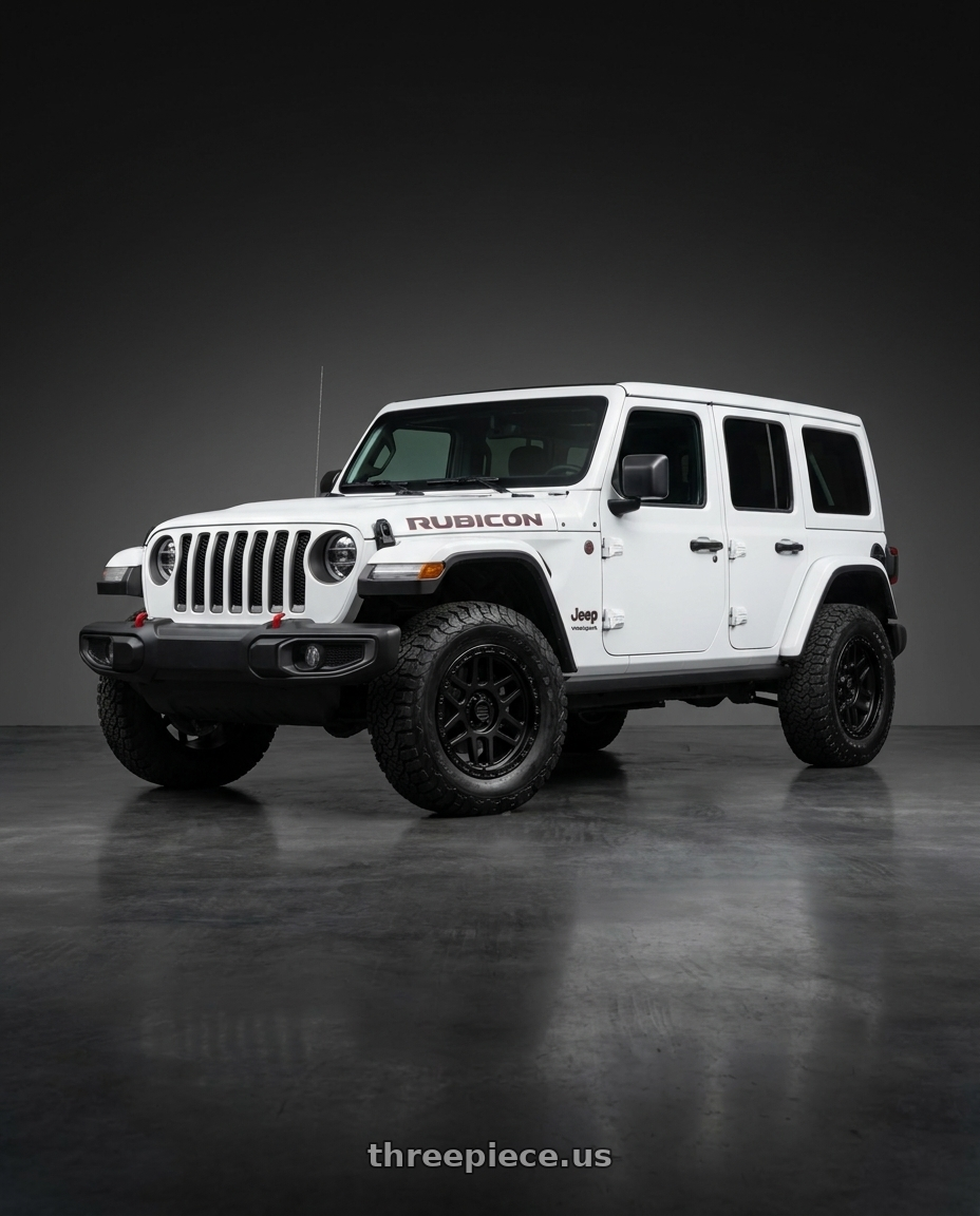 2021 Jeep Wrangler Sport with KMC KM544 MESA 5X127 17X9 +18 SATIN BLACK WITH GLOSS BLACK LIP wheels