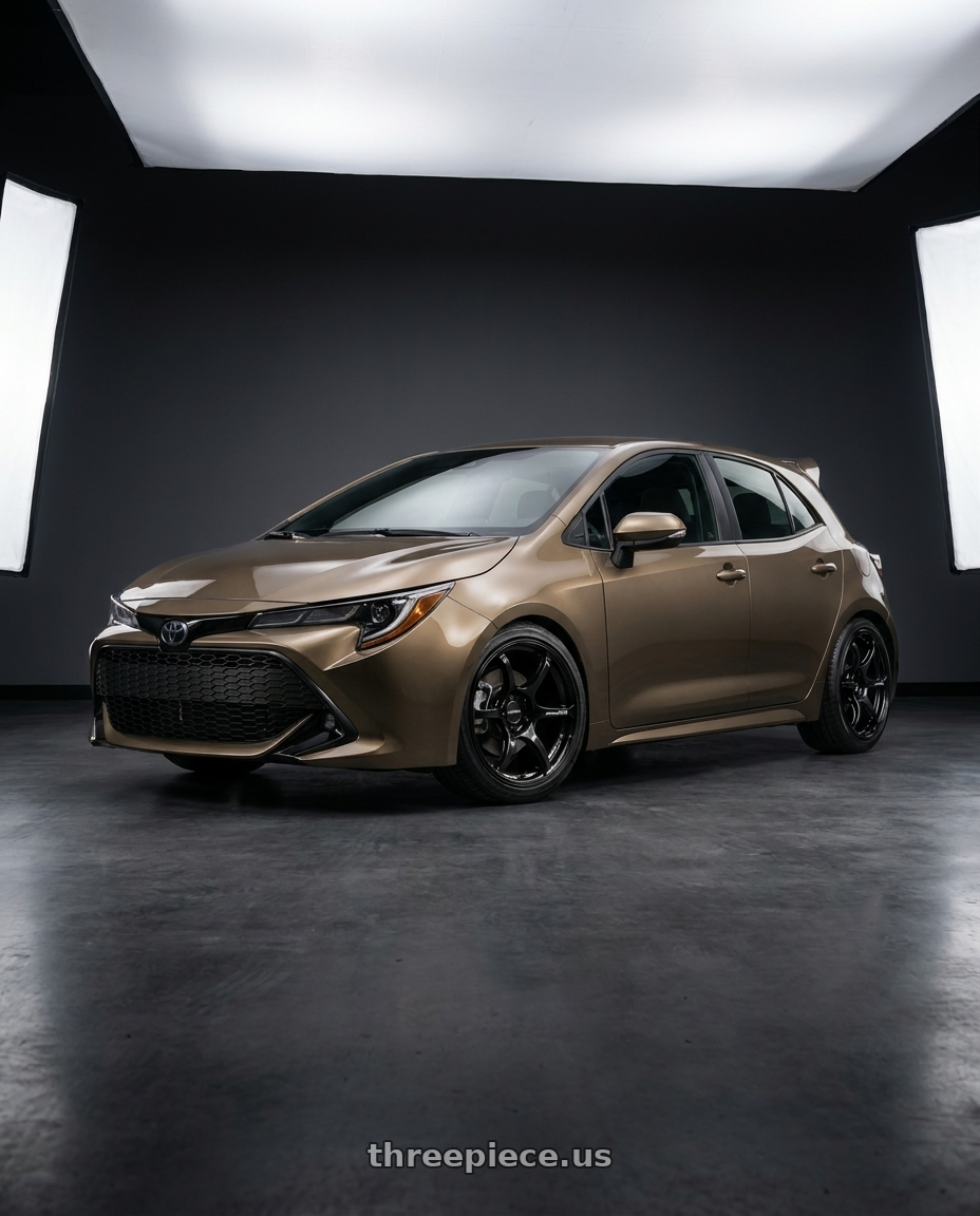 2019 Corolla Hatch Se Oxidize Bronze With Spoiler with Advan RGIII 5x100 18x7.5+50 Gloss Black wheels