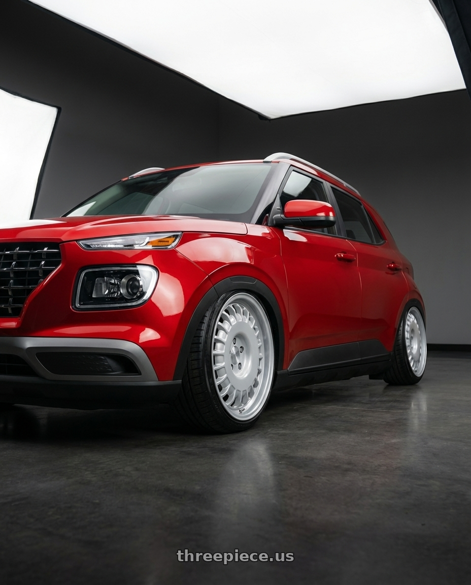 2021 Hyundai Venue with Rotiform RC205 PMF 5X108 19x8.5 +45 GLOSS SILVER wheels