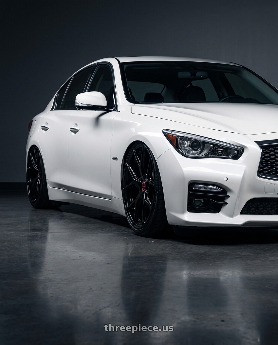 2020 Infiniti Q50 with Vossen HF-5 20x9.5 / 5x114.3 / ET25 / Deep Face / 73.1 -GB - Gloss Black Wheel - HF5-0N07 wheels