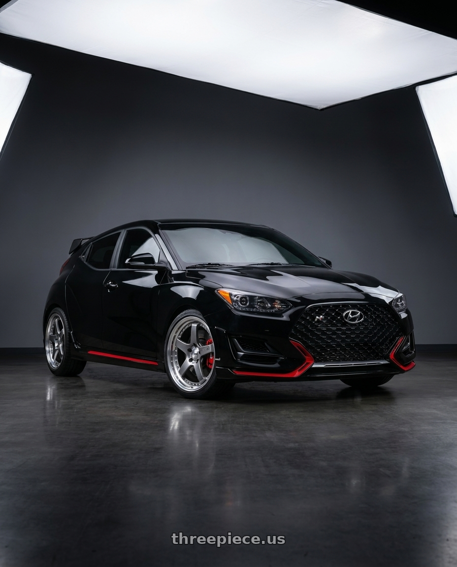 2022 Hyundai Veloster N with SSR Professor SP4 5x114.3 18X8.5 55 SL Disk Titan Silver wheels