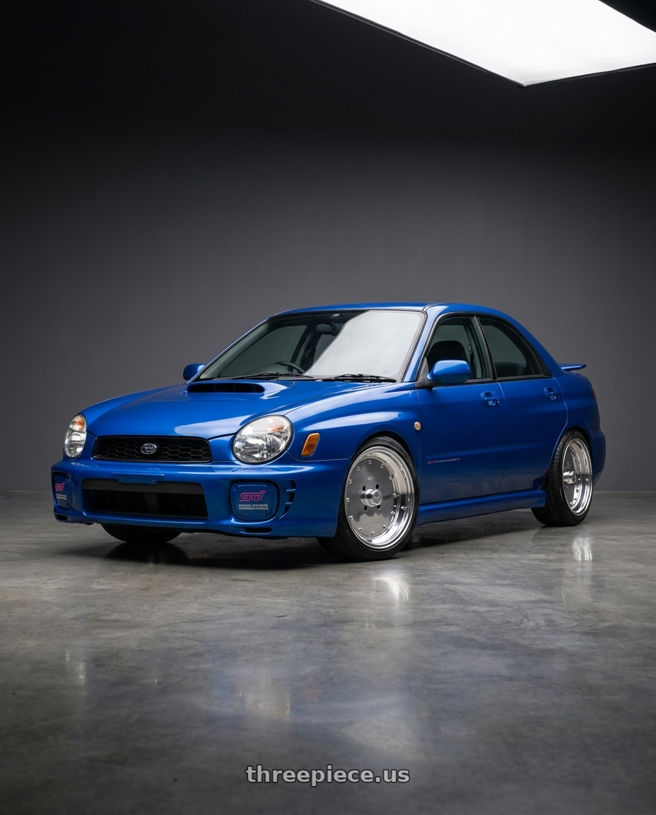2001 subaru impreza with Speed Star Mk-I 5x100 15X6.5+31  Polished wheels