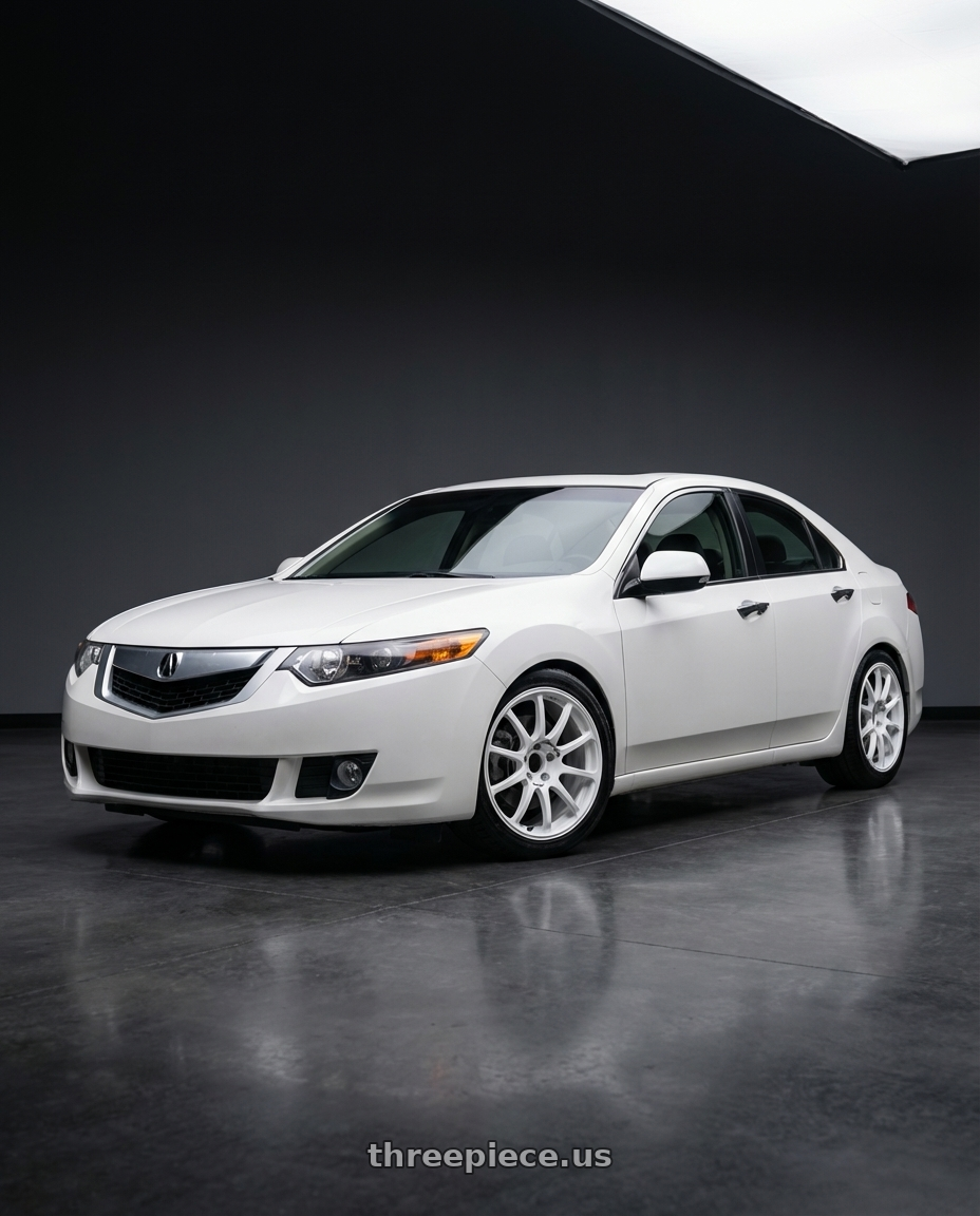 2013 Acura TSX with Advan RCIII 5x114.3 18x8.5+53 White wheels