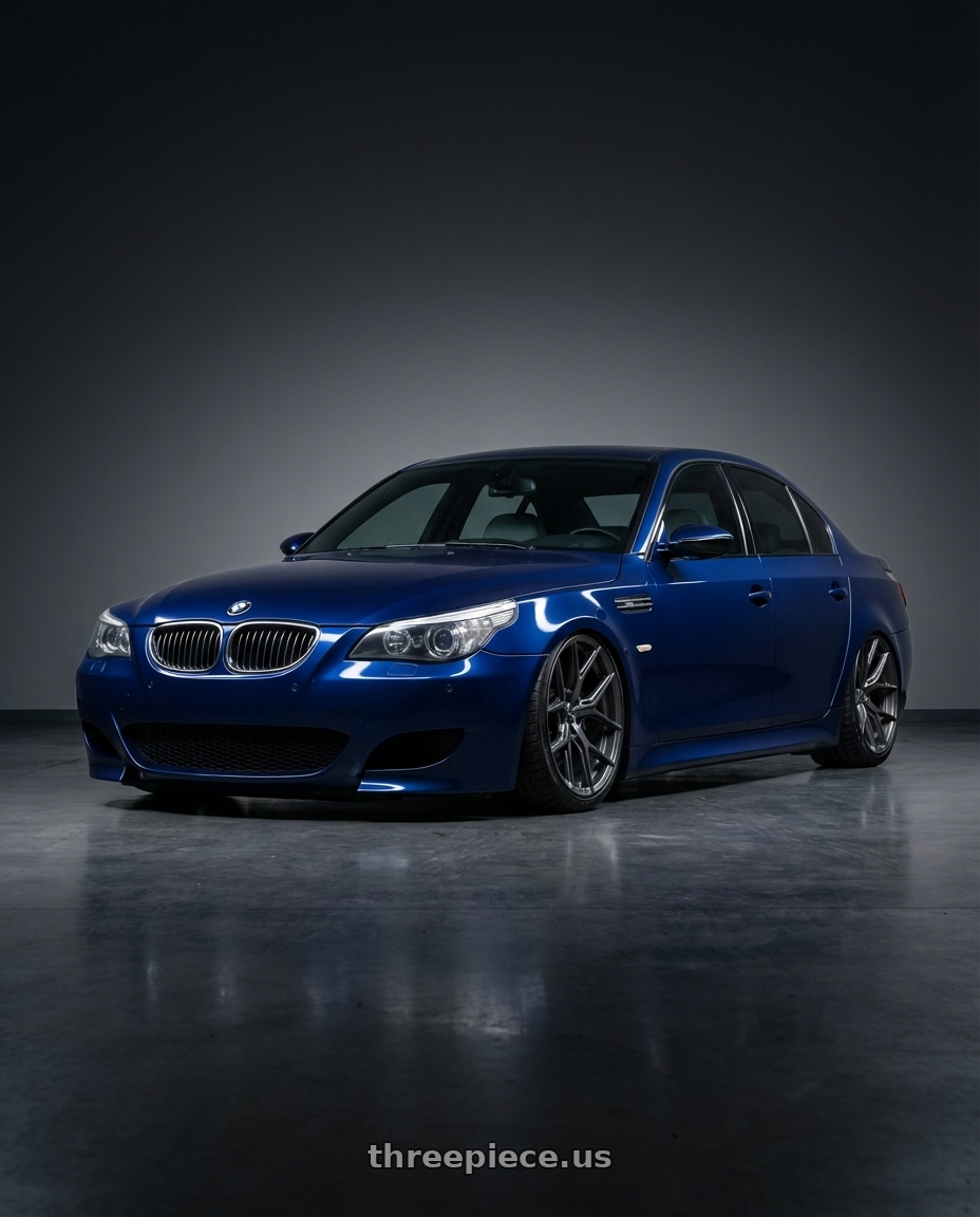 2010 BMW M5 E60 with Vossen HF-5 20x9 / 5x120 / ET35 / Flat Face / 72.56 - Matte Gunmetal Wheel - HF5-0B02 wheels