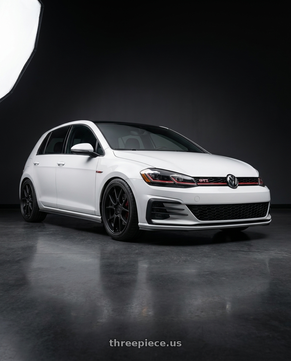 2021 Volkswagen GTI S with Rotiform 207 5x112 19x9.5 +30 MATTE BLACK wheels