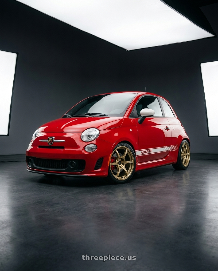 2015 Abarth 595 Compitiozone with Advan RGIII 4x100 18x7.0+42 Gold wheels