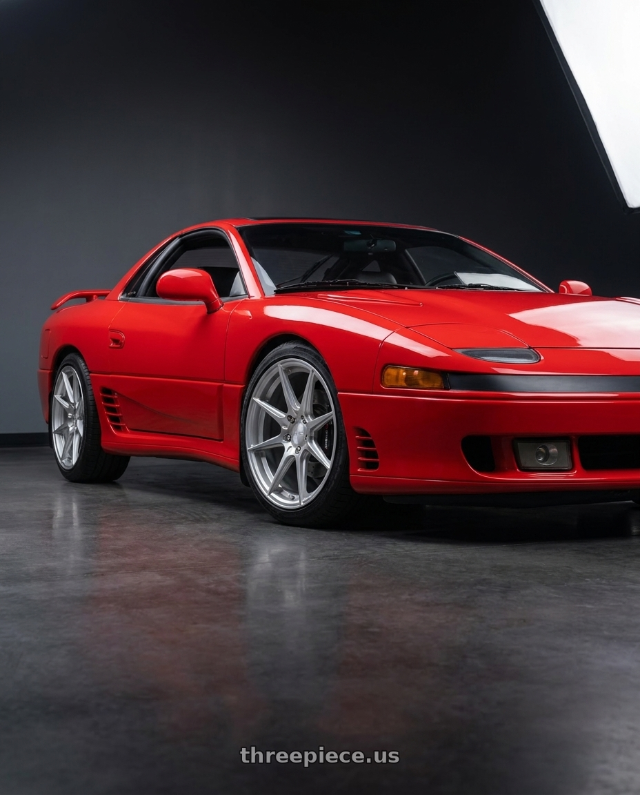 1993 Mitsubishi 3000gt vr4 with F1R F101 5x114.3 18x8.5 +38 Machine Silver wheels