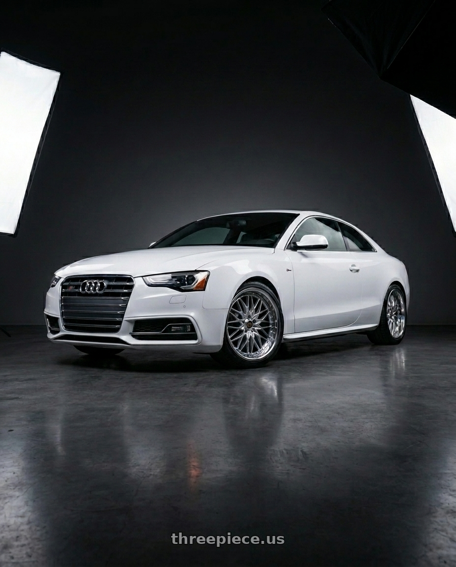 2014 Audi s5 with Work Schwert Sg1 5x112 19x9+22 O Disk Glim Silver wheels