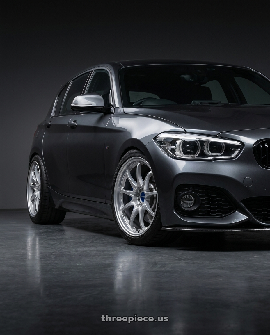 2018 bmw m140i with Volk Racing CE28N-PLUS 5x114.3 18x9.5+22 Diamond Silver wheels