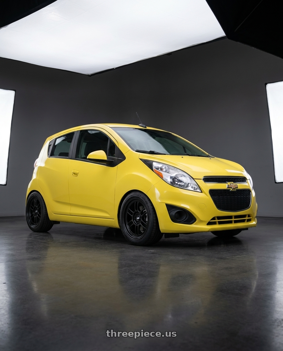 2015 Chevy Spark LS Lemonade with Enkei RPF1 4x100 15x8+28 Black wheels
