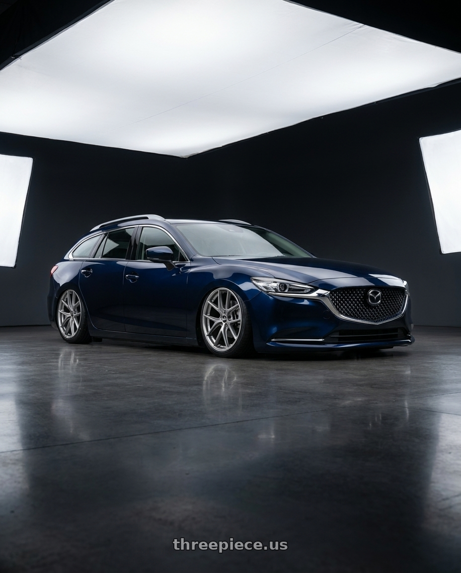 2020 Mazda 6 wagon with BBS CI-R 5x120 19x8 +45 Platinum Silver Polished Rim Protector wheels