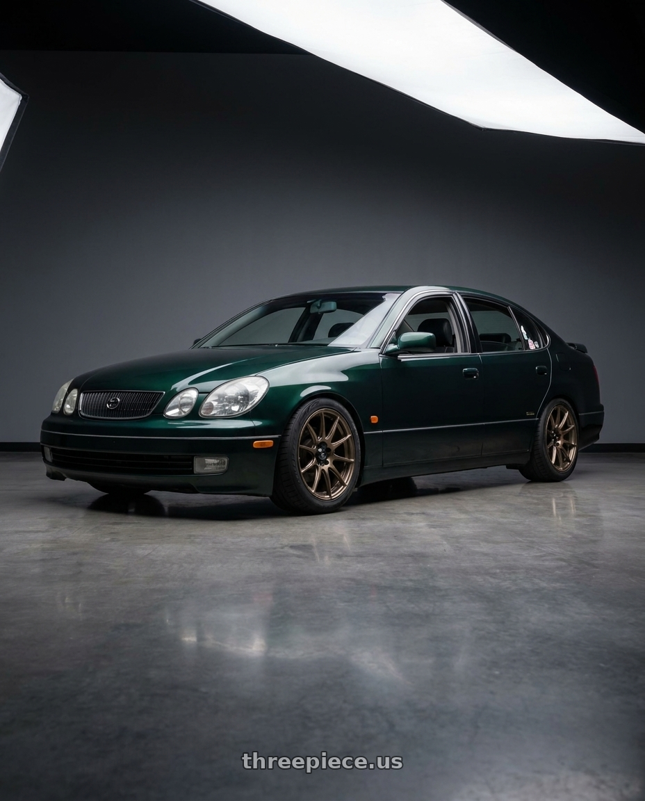 1998 toyota aristo with WedsSport SA-99R 5x114.3 18x8.5+35 Face M / EJ-Bronze wheels