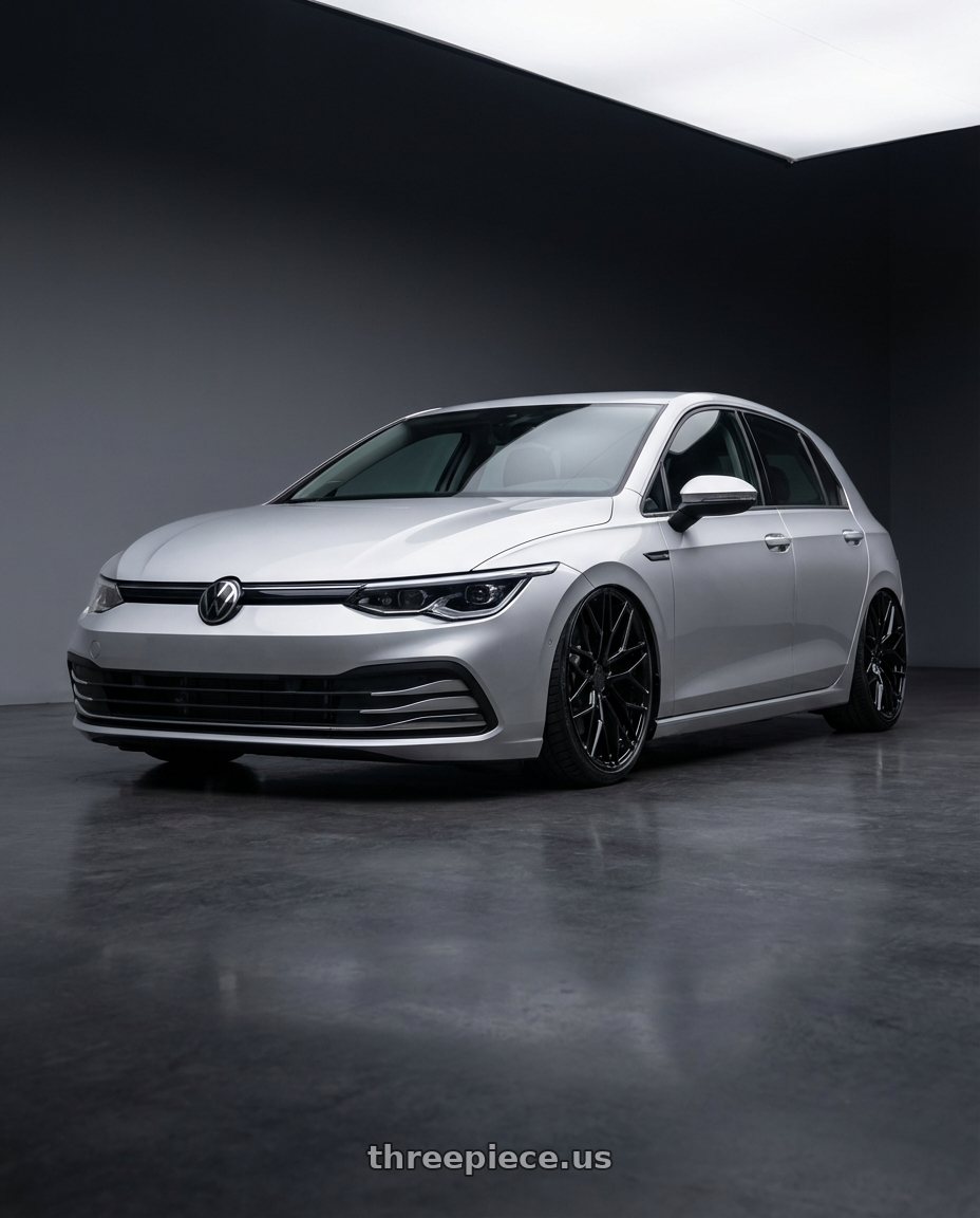 2024 Volkswagen Golf R MK8 with Avant Garde Wheels M520R 5X112 19x9.5 +40 Gloss Black wheels