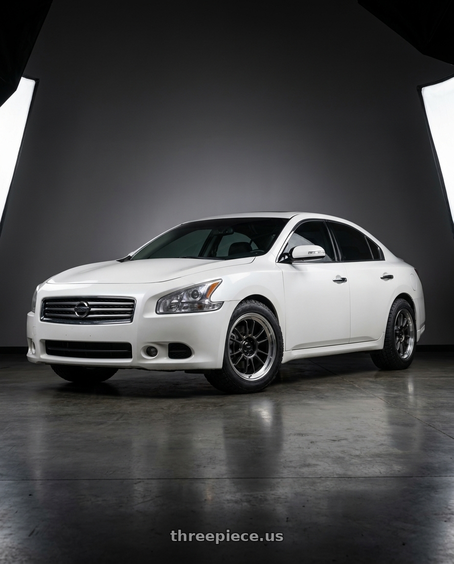 2009 Nissan maxima with Konig Hypergram 5x114.3 18x9.5+35 Metallic Carbon w/ Machined Lip wheels