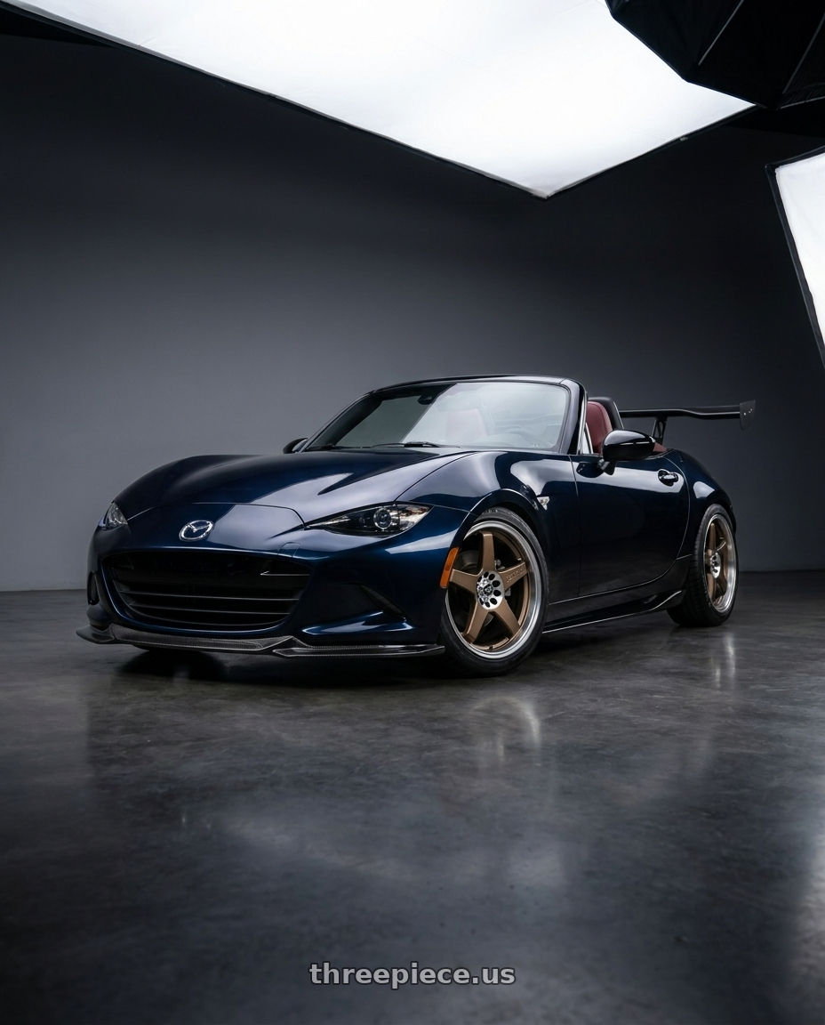 2021 Mazda Mx5 with Enkei EV5 4x100/108 17x7+45 Matte Bronze w/ Machined Lip wheels