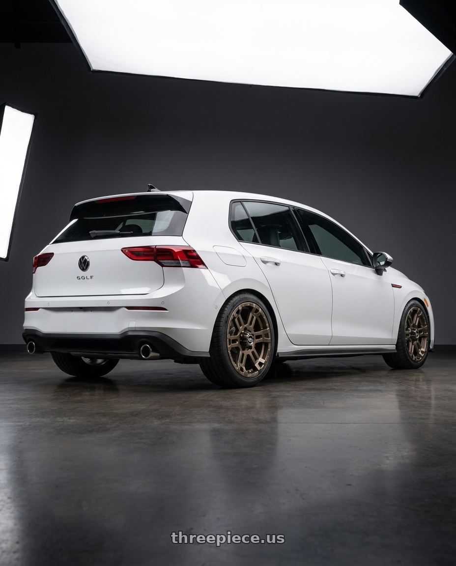 2024 Vw Golf 8 280Etsi with Enkei Commander 5x127 18x8.5+20 Bronze wheels rear three quarter view square tires