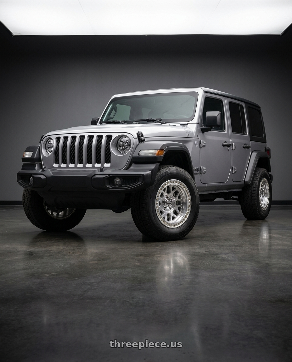 2021 Jeep Wrangler Sport with KMC KM235 GRENADE CRAWL BEADLOCK 5X127 17X8.5 +0 MACHINED wheels