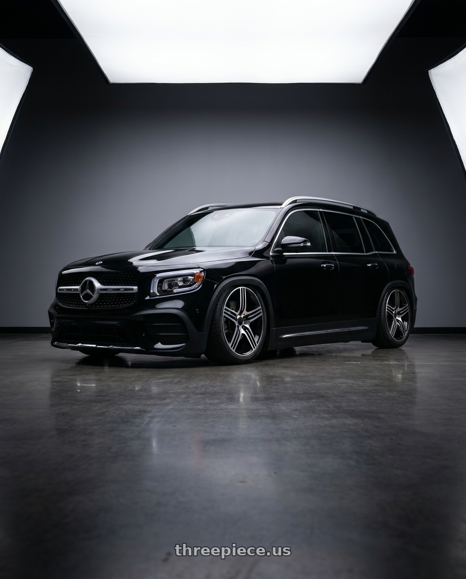 2021 Mercedes GLB 250 with REPLICA WHEELS R6704 5x112 20x8.5+35 BLACK MACHINE wheels