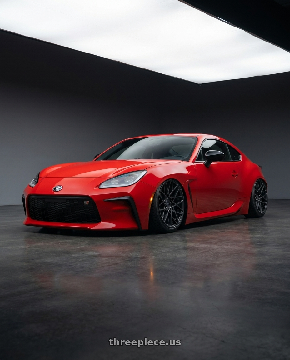 2022 Toyota Gr86 with Rotiform 1PC R112 BLQ 5X114.3 19X8.5 +38 MATTE BLACK wheels