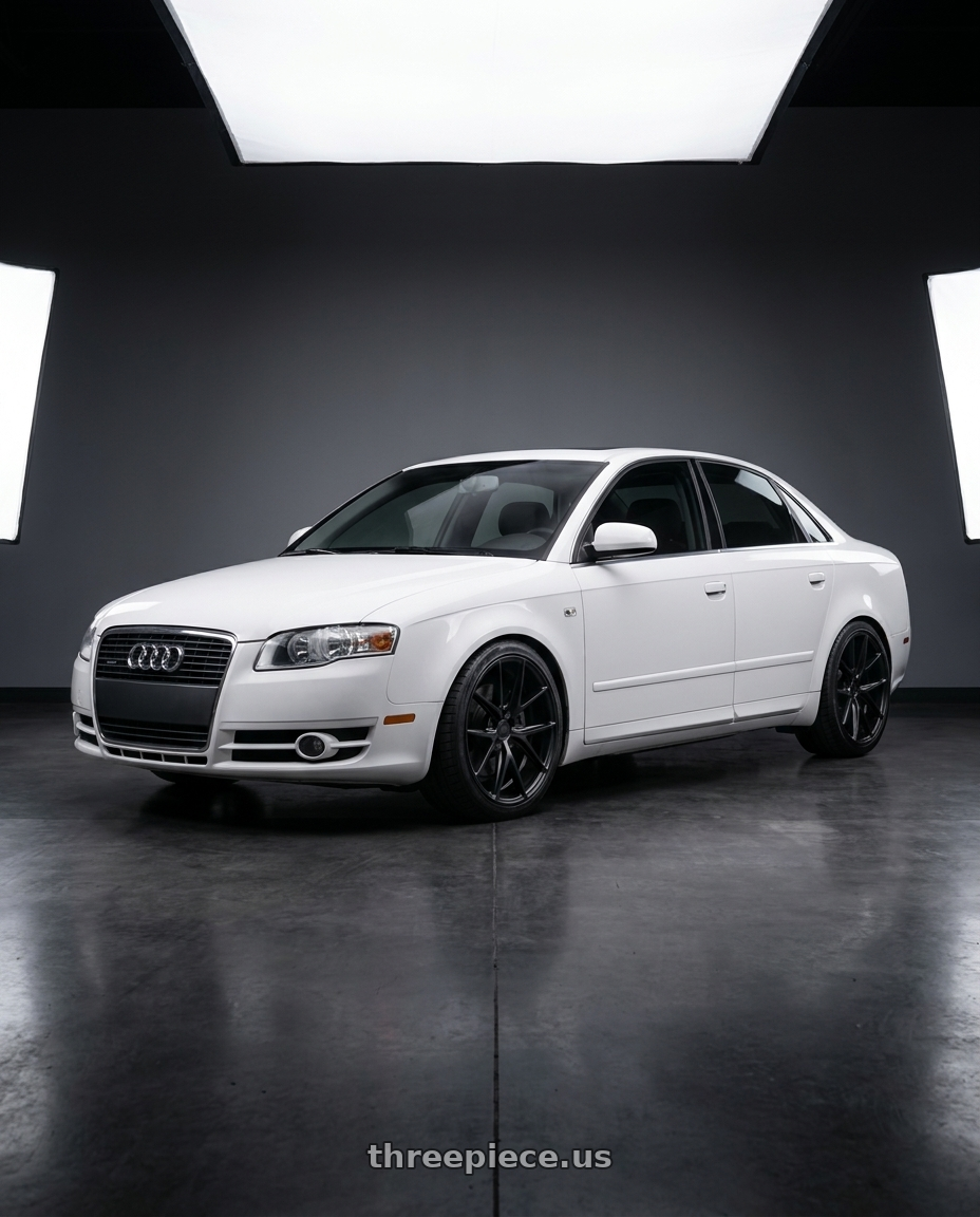 2010 Audi A4 B7 with Niche 1PC M117 MISANO 5X112 18X8 +30 MATTE BLACK wheels
