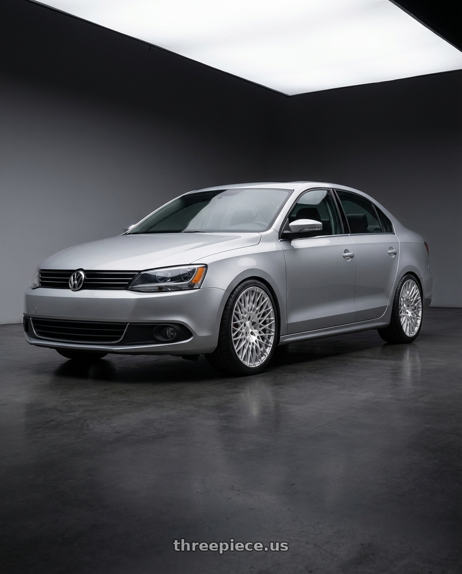 2016 Volkswagen Jetta GLI MK6 with Avant Garde Wheels M540 5X112 18x9 +48 Silver Machined wheels