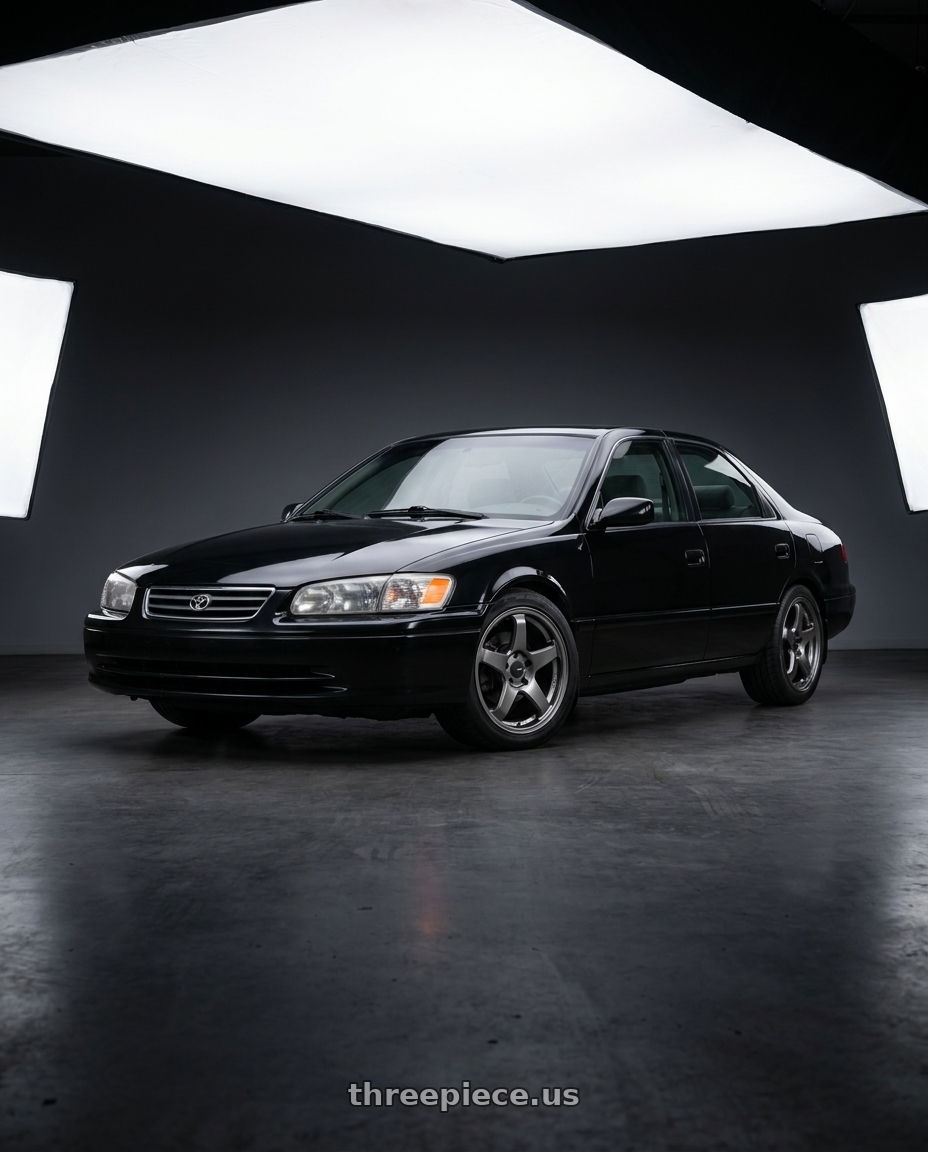 1997 Toyota Camry with Enkei PF05 5x100 16x7+48 Dark Silver wheels