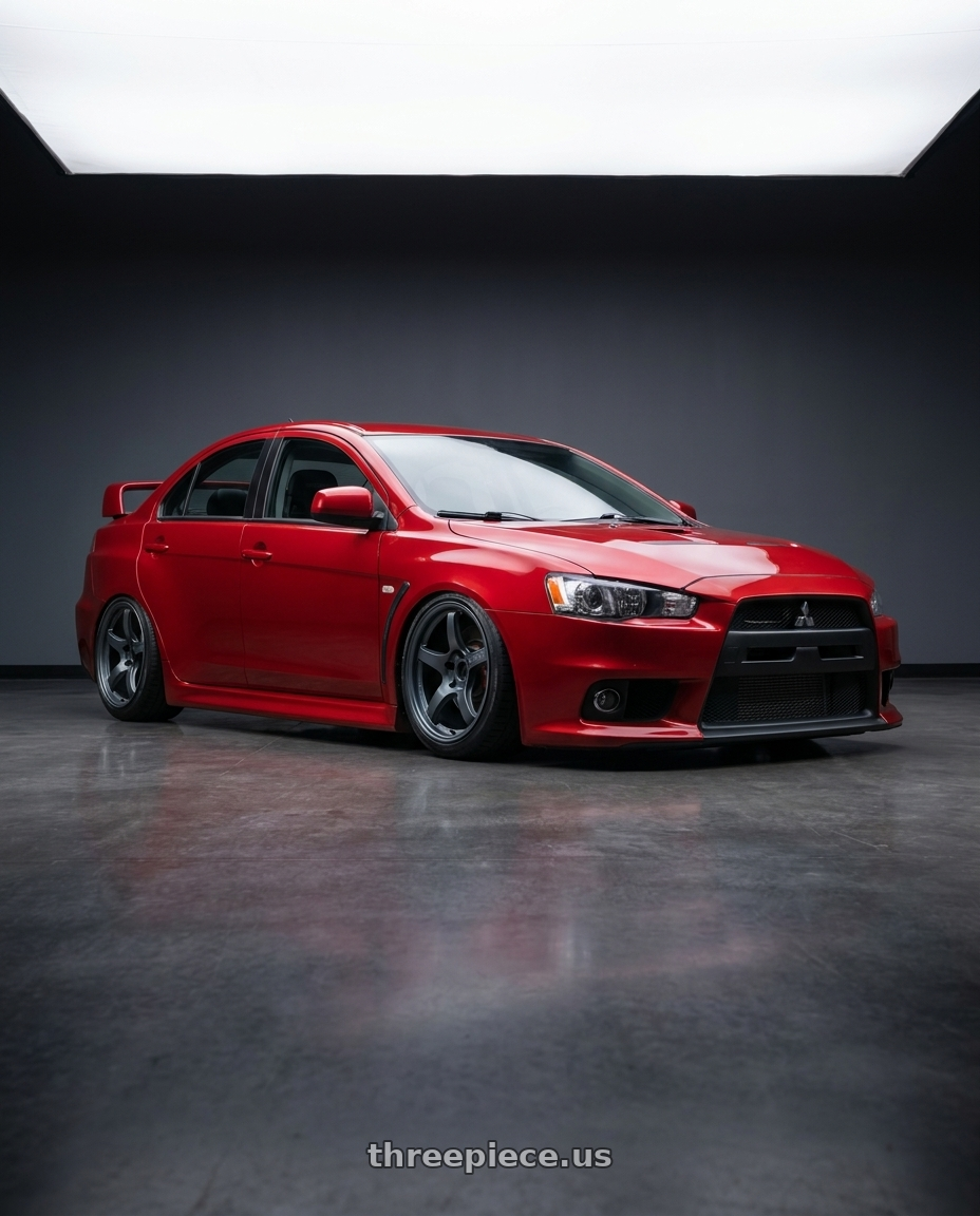 2012 Mitsubishi Lancer Evo X with Gram Lights 57CR 5x114.3 18x9.5+12 Gunblue II wheels