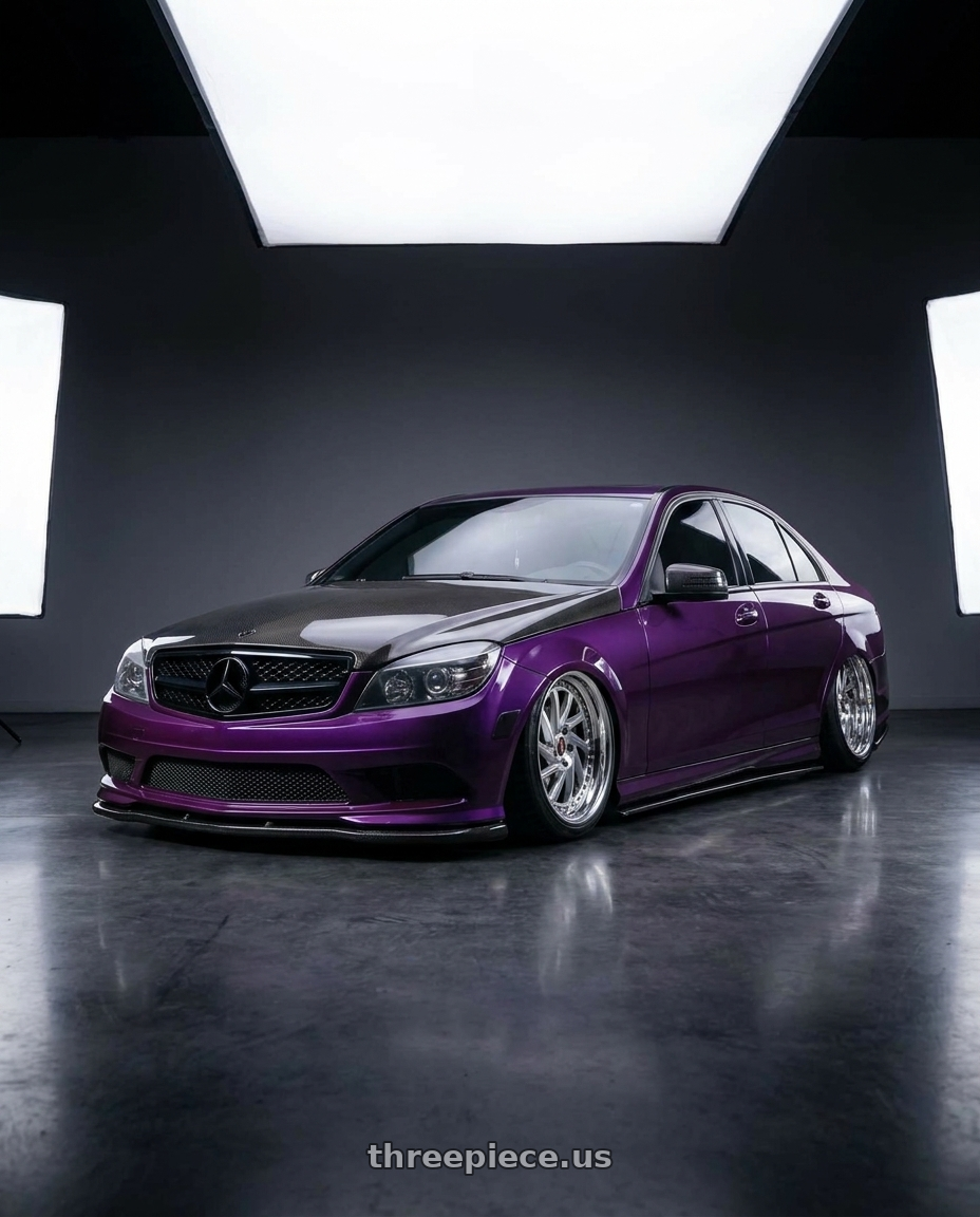 2010 c300 mercedes benz purple  with Work Vs-Xv 5x112 18x8.5+47 A Disk Brilliant Silver Black wheels