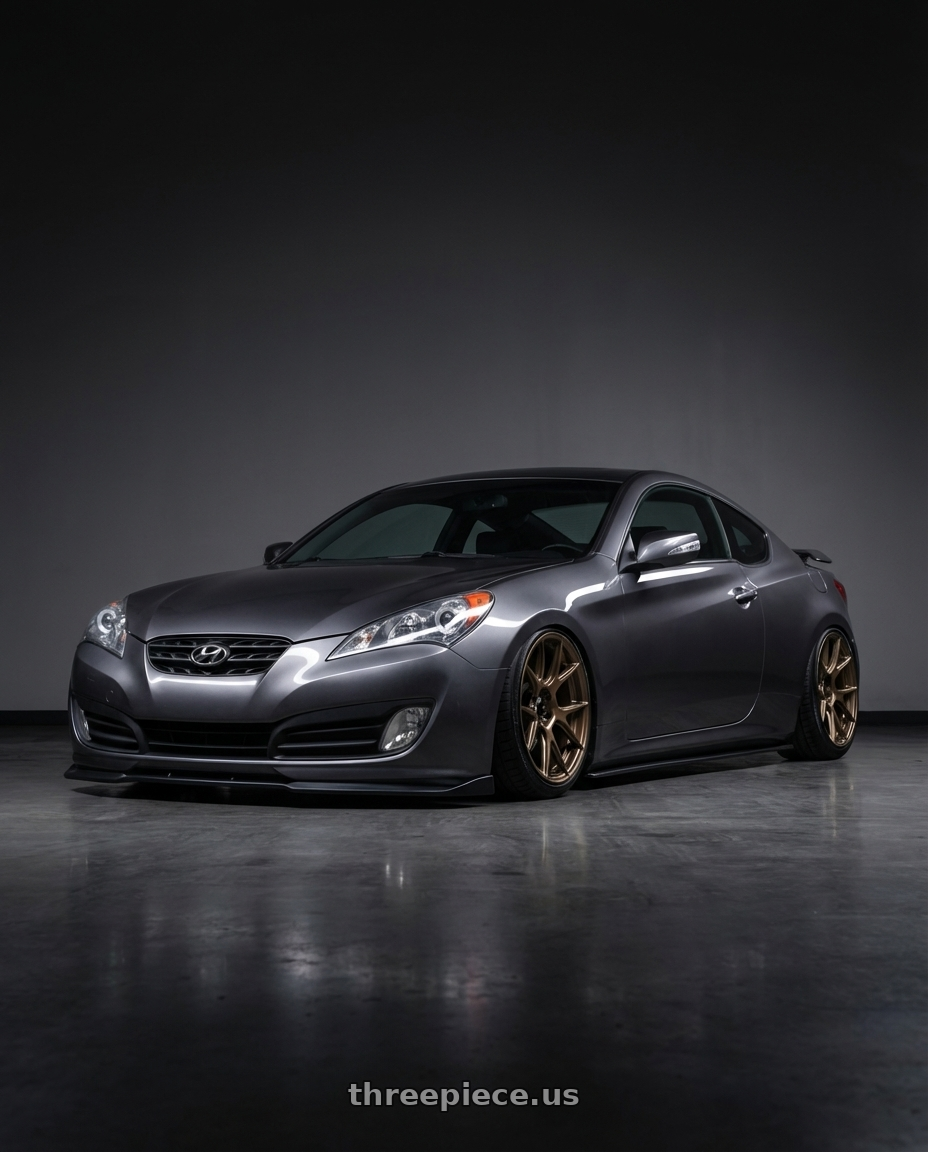 2014 Hyundai Genesis Coupe with Konig Ampliform 5x114.3 19x10.5+23 Gloss Bronze wheels