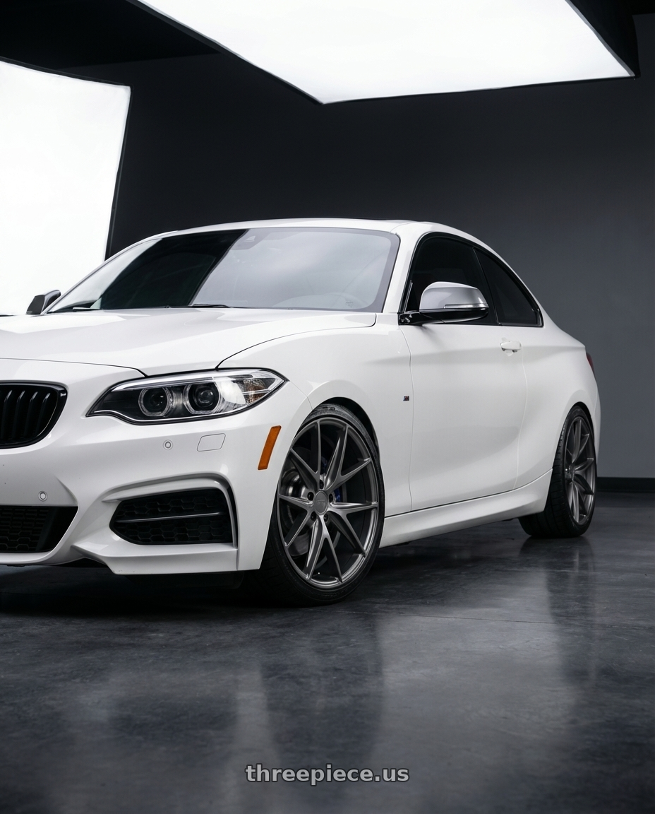 2018 BMW 2 Series F22 with Niche 1PC M116 MISANO 5X120 18X8 +40 MATTE GUN METAL wheels