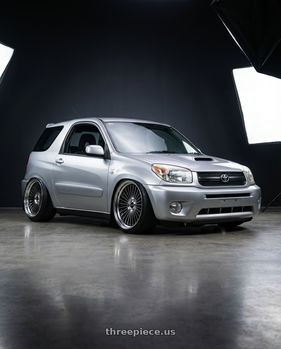 2005 Toyota RAV4 3dr with Work Emitz Black Polish 5x114.3 19x9.0 +0 wheels