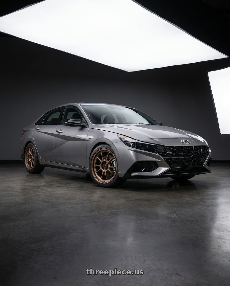 2023 Hyundai Elantra n line with Konig Hypergram 5x114.3 16x7.5+38 Race Bronze wheels