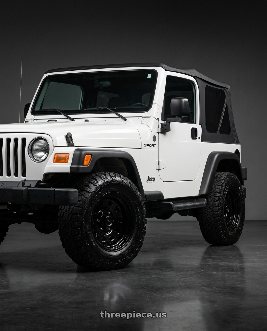 2006 jeep wrangler x with Vision HD 84H 5x114.3 15x8-19 Gloss Black wheels