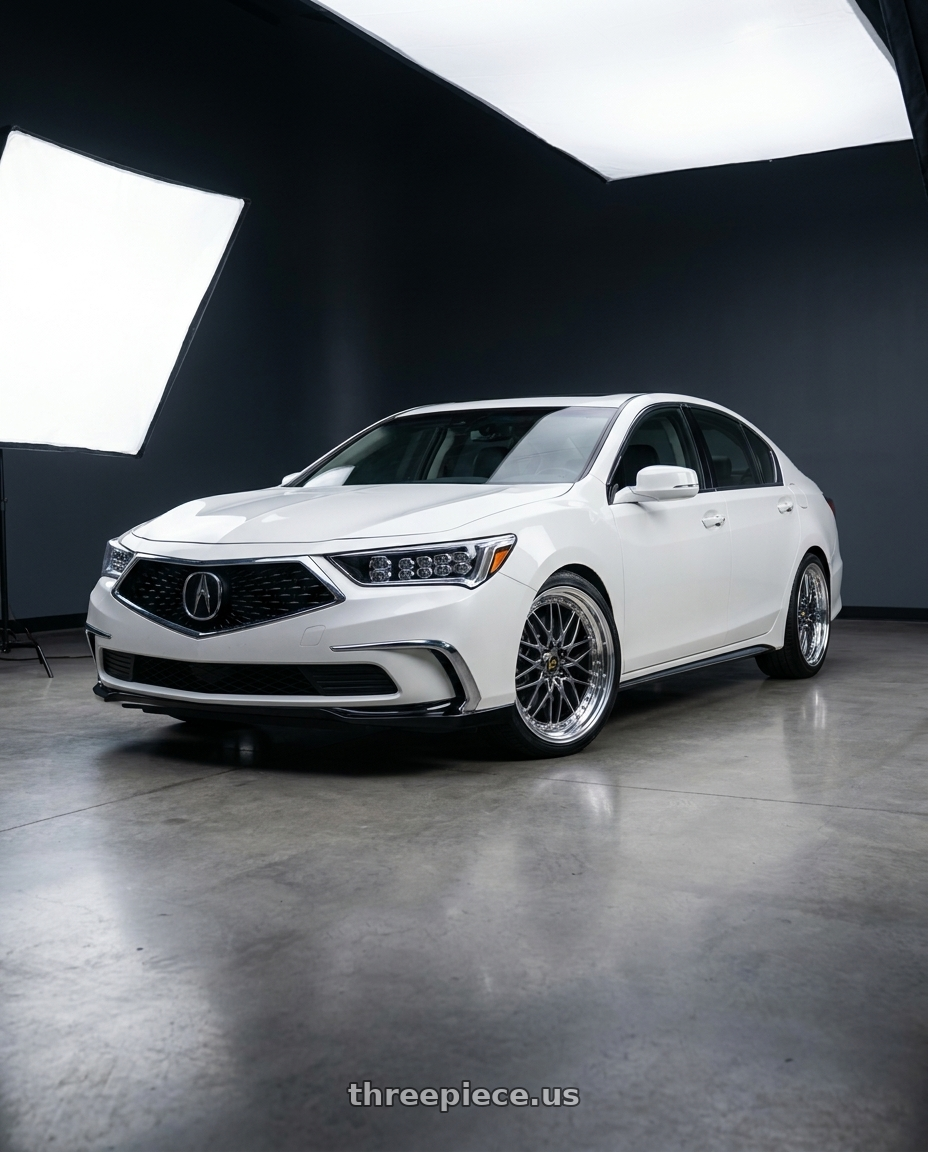 2018 Acura RLX Base with Work Vs-Xv 5x120 18x7.5+34 A Disk Brilliant Silver Black wheels