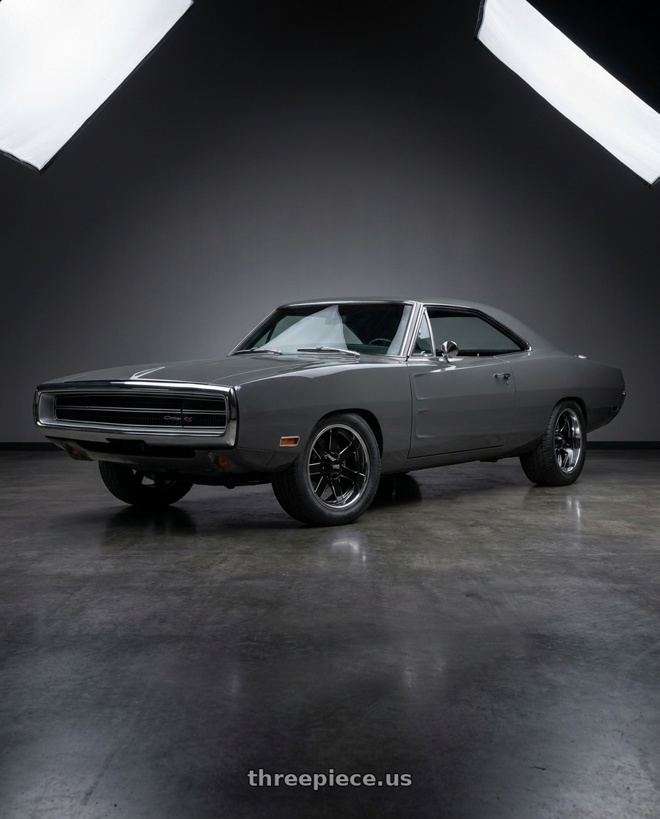 1970 dodge charger with Moto Metal MO200 5X127 20X10 -18 GLOSS BLACK MILLED CENTER CHROME LIP wheels