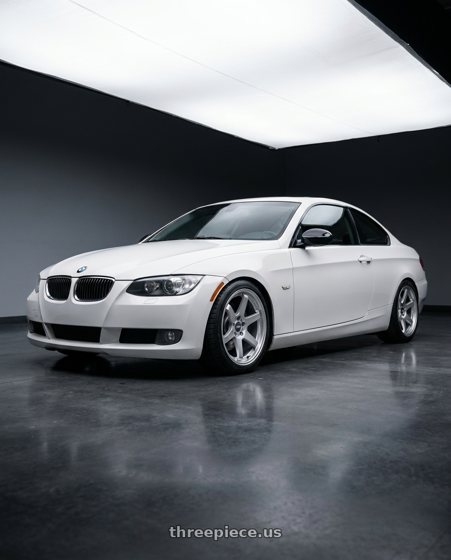 2008 BMW 328xi Alpine White with ESR Wheels APEX SERIES AP6 5x120 18x9.5 +35 Hyper Silver wheels