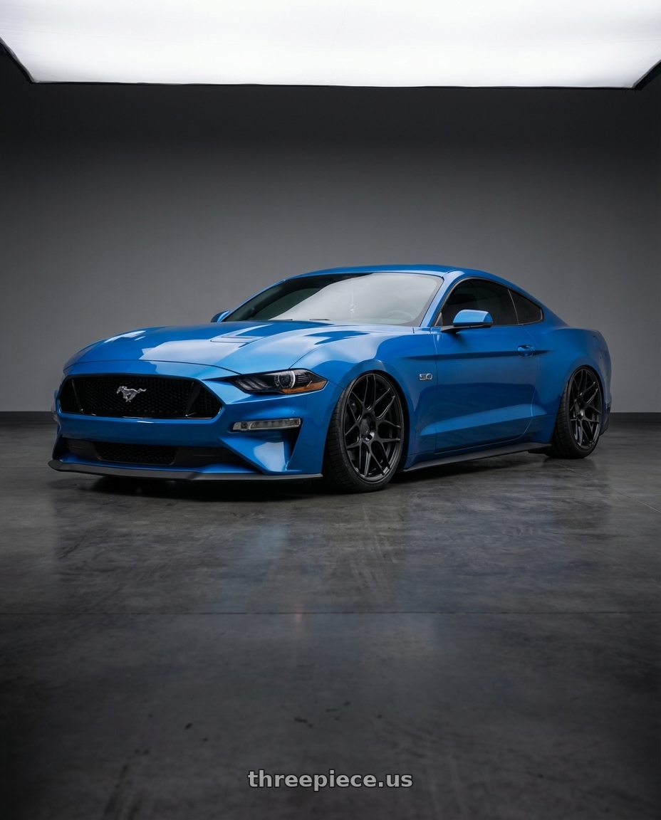 2022 Ford Mustang GT with Aodhan AFF2 5x114.3 20x9+32 Matte Black wheels