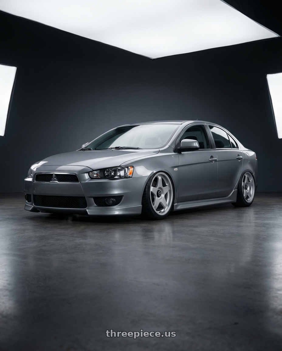2014 Mitsubishi Lancer Ralliart with fifteen52 CHICANE 5x114.3 / 5x100 18x8.5 +35 SPEED SILVER (GLOSS SILVER) wheels