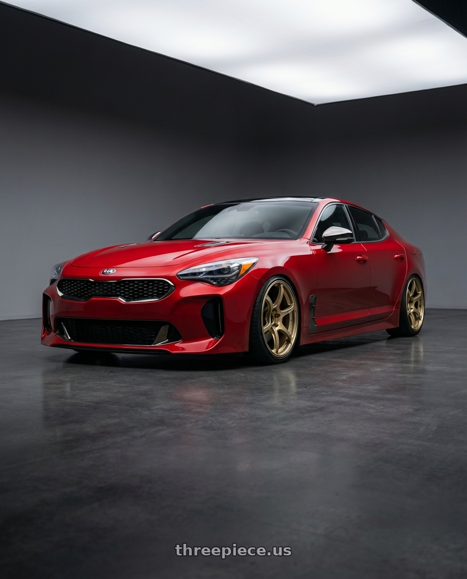 2022 Kia Stinger GT with Advan RGIII 5x114.3 19x10.5+15 Gold wheels