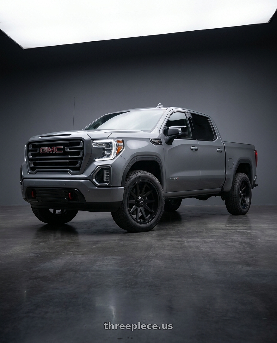 2021 GMC Sierra 1500 AT4 with Ion Type 143 6x139.7 20x9+18 Matte Black wheels